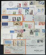 FRANCE: Flights By MERMOZ, AIR FRANCE And Commemorative: 17 Covers And Cards Flown Between 1935 And 1955, Very Interesti - Altri & Non Classificati