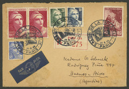 FRANCE: 26/MAY/1946 Paris - Argentina, Registered Airmail Cover With Large Postage Including Pair Of 100Fr. Stamps, Very - Autres & Non Classés