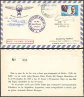 FRANCE: 6/NO/1968 Flight In Buenos Aires By Balloon "Ville De Lille", Signed By The Pilot Robert Deveque, Only 100 Cover - Altri & Non Classificati