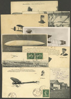 FRANCE: AVIATION: 9 Old Postcards, Some Sent To Argentina, Others Unused, Very Nice! - Altri & Non Classificati