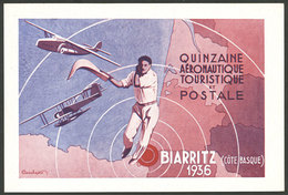FRANCE: Biarritz (Basque Coast), Year 1936, Aeronautics Tourism & Postal Fortnight, Excellent Quality! - Otros & Sin Clasificación