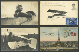 FRANCE: AVIATION: 4 Old Postcards With Very Good Views Of Aviators And Airplanes, One With Attractive Cinderella "Paris- - Altri & Non Classificati