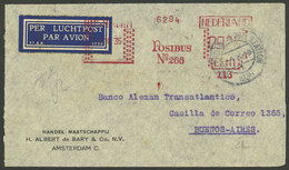 NETHERLANDS: 4/OC/1935 Amsterdam - Argentina, Airmail Cover With Meter Postage Of 92½c., Sent Via France With Transit Ma - Sonstige & Ohne Zuordnung