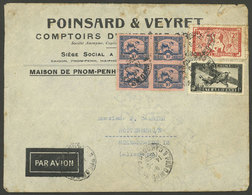 INDOCHINA: 14/SE/1944 Pnom-Penh - Germany, Airmail Cover With Nice Postage Of 2.40$, Minor Defects But Attractive! - Otros & Sin Clasificación