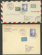 ICELAND: 18/MAR/1947 And 23/JUN/1947, First Flights To Denmark And Sweden, Covers Of VF Quality! - Otros & Sin Clasificación