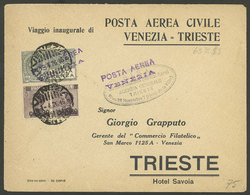 ITALY: 1/AP/1925 Venezia - Trieste, First Flight, Cover Of VF Quality Con Arrival Backstamp! - Ohne Zuordnung