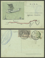 ITALY: Handsome Postcard Commemorating The Inauguration Of The S.I.S.A. Route Between Torino And Trieste, Franked With 8 - Non Classificati