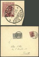 ITALY: 5/AP/1926 Pavia - Trieste, Cover Flown Between Both Cities, FIRST DAY OF USE Of Handstamp "PAVIA - POSTA AEREA",  - Ohne Zuordnung