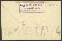ITALY: 1/AU/1926 Brindisi - Athens (Greece), First Flight, Cover Dispatched In Milano On 20/JUL, With Arrival Backstamps - Ohne Zuordnung