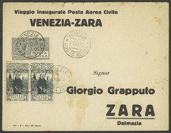 ITALY: 15/OC/1926 Venezia - Zara, First Flight, With Arrival Backstamp, Interesting! - Sin Clasificación