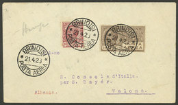 ITALY: 21/AP/1928 Brindisi - Valona (Albania), First Flight Of Società Aerea Mediterranea, Arrival Backstamp, Cover Of V - Sin Clasificación