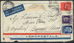 ITALY: Airmail Cover From Torino To Buenos Aires Via Air France On 13/MAR/1931, Franked With 11.75L., Back Flap Missing, - Sin Clasificación