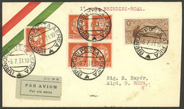 ITALY: 6/JUL/1931 Brindisi - Roma, First Flight, Cover Of VF Quality With Arrival Backstamp - Ohne Zuordnung