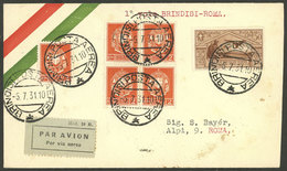 ITALY: 6/JUL/1931 Brindisi - Roma, First Flight, Cover Of VF Quality With Arrival Backstamp - Sin Clasificación