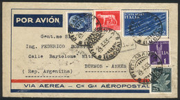 ITALY: 24/MAR/1933 Pietrasanta - Argentina, Airmail Cover Franked With 9.50L, Sent Via France (C.G.A.), With Buenos Aire - Sin Clasificación