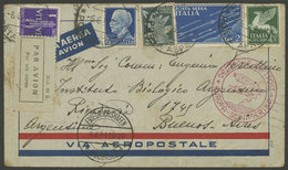 ITALY: 6/JUN/1934 Firenze - Argentina Via Germany By ZEPPELIN, On Registered Airmail Cover Franked With 9.50L., With Red - Sin Clasificación