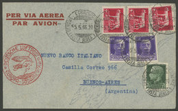 ITALY: 5/MAY/1936 Genova - Argentina, Airmail Cover (via Germany DLH) Franked With 16.25L., Very Fine Quality! - Sin Clasificación