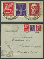 ITALY: 30/MAR/1938 Milano - Paraguay (with Manuscript "via Brasil"), Airmail Cover Franked With 13L, Arrival Backstamp O - Unclassified