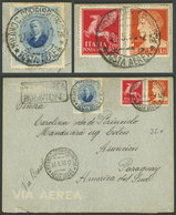 ITALY: 27/MAY/1938 Milano - Paraguay (with Manuscript "via Brasil"), Airmail Cover Franked With 13L, Arrival Backstamp O - Unclassified