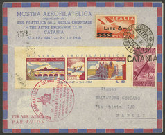 ITALY: 27/DE/1957 Airmail Cover With Special S.sheet Of The Aerophilately Expo Of Catania, Very Nice! - Unclassified