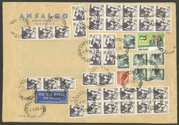 ITALY: 1/SE/1967 San Pier D'Arena - Argentina, Airmail Cover With Spectacular Franking Of 4,130L., Very Nice! - Ohne Zuordnung