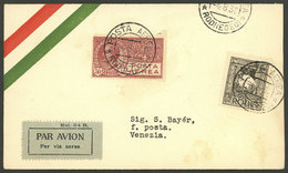 ITALIAN - EGEO: 4/AU/1930 Rodi - Venezia, First Flight, Cover Of VF Quality With Arrival Backstamp - Ägäis