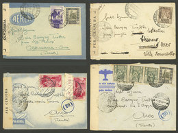 LIBYA: 4 Airmail Covers Sent From Bengasi To Olyresarca Or Arco Between 1940 And 1942, All With Censor Marks And Label,  - Libye