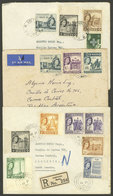 MALTA: 3 Airmail Covers (2 Registered) Sent To Argentina In 1958, Nice Postage! - Malte