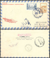 FALKLAND ISLANDS/MALVINAS: 1/AU/1972 First Flight Comodoro Rivadavia - Port Stanley, Cover With Arrival Backtamp (10/AU) - Islas Malvinas