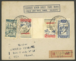 MOROCCO: 16/OC/1945 Casablanca - Fez, Trans-Morrocan Direct Airmail, Registered Cover With Nice Franking, Arrival Backst - Other & Unclassified