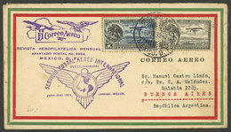 MEXICO: 1/JUL/1930 Mexico - Argentina, First Flight, Cover Of VF Quality With Arrival Backstamp Of Buenos Aires, Scarce! - México