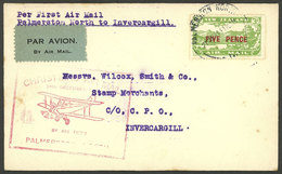 NEW ZEALAND: 24/DE/1931 Palmerston North - Invercargill, First Flight, Cover With Arrival Backstamp, Very Nice! - Sonstige & Ohne Zuordnung