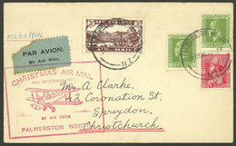 NEW ZEALAND: 24/DE/1931 Palmerston North - Christchurch, First Flight, Cover With Arrival Backstamp, Very Nice! - Otros & Sin Clasificación