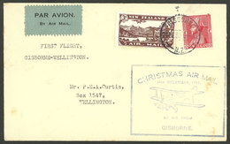 NEW ZEALAND: 24/DE/1931 Gisborne - Wellington, First Flight, Cover With Arrival Backstamp, Very Nice! - Sonstige & Ohne Zuordnung