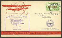 NEW ZEALAND: 24/DE/1931 Hastings - Wanganui, First Flight, Cover With Arrival Backstamp, Very Nice! - Sonstige & Ohne Zuordnung