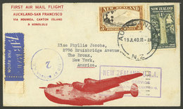 NEW ZEALAND: 24/DE/1931 Auckland - San Francisco, First Flight, Cover With Arrival Backstamp, Very Nice! - Otros & Sin Clasificación