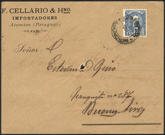 PARAGUAY: Front Of Cover Franked With 10c., Sent To Buenos Aires On 2/OC/1896, Very Nice! - Paraguay