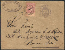 PARAGUAY: Official Cover Of The Banco Agrícola Del Paraguay, Franked With Official Stamp Of 10c. Lilac, Sent To Buenos A - Paraguay