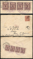 PERU: Cover Sent From England To Callao With Insufficient Postage, It Received Postage Due Stamps On Back For 8c. (Sc.J5 - Peru