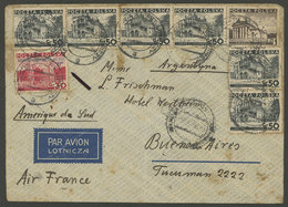 POLAND: 5/SE/1936 Warzawa - Argentina, Airmail Cover Sent By Air France With Nice Franking, On Back Transit Mark Of Le B - Altri & Non Classificati