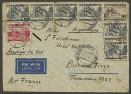 POLAND: 5/SE/1936 Warzawa - Argentina, Airmail Cover Sent By Air France With Nice Franking, On Back Transit Mark Of Le B - Other & Unclassified