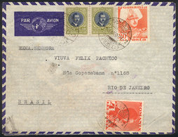 ROMANIA: Airmail Cover Sent From Baneasa To Rio De Janeiro On 17/MAR/1939 By Air France, Small Faults, Scarce Destinatio - Otros & Sin Clasificación