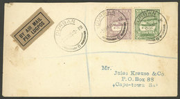 SOUTH AFRICA: 3/MAR/1925 Durban - Cape Town, First Flight, Cover Franked By Sc.CC3 + C4, Arrival Backstamp, Very Nice! - Unclassified