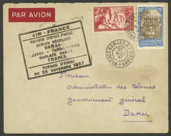 FRENCH SUDAN: 20/NO/1937 Bamako - Dakar, Air France First Flight, With Arrival Backstamp, VF Quality! - Otros & Sin Clasificación