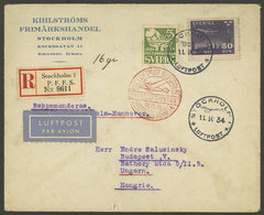 SWEDEN: 11/OC/1934 Stockholm - Hungary, Airmail Cover Sent By Germany DLH, On Back Transit Marks Of Berlin, Wien, And Bu - Sonstige & Ohne Zuordnung