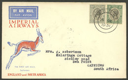 TANGANYIKA: 15/DE/1931 Moshi - Capetown (South Africa), First Flight, Cover Of VF Quality With Transit And Arrival Marks - Tanganyika (...-1932)