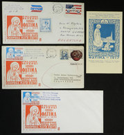 UKRAINE: 3 Covers (2 Sent From USA To Argentina) With Cinderellas Of 1977, Topic Religion. Also Including A Postcard, VF - Erinofilia