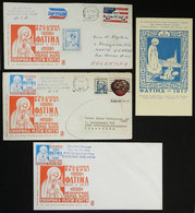 UKRAINE: 3 Covers (2 Sent From USA To Argentina) With Cinderellas Of 1977, Topic Religion. Also Including A Postcard, VF - Cinderellas