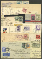 WORLDWIDE: 12 Covers Or Cards Of Circa Between 1924 And 1950, There Are Interesting Postages And Cancels! - Autres & Non Classés