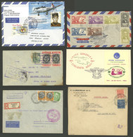 WORLDWIDE: AIRMAIL: 50 Covers, Cards, Postal Stationeries, Etc. Related To The Topic, With Good Postages, Interesting Po - Sonstige & Ohne Zuordnung